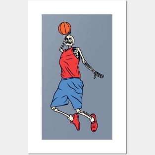 Skeleton Basketball Player Dunking Posters and Art